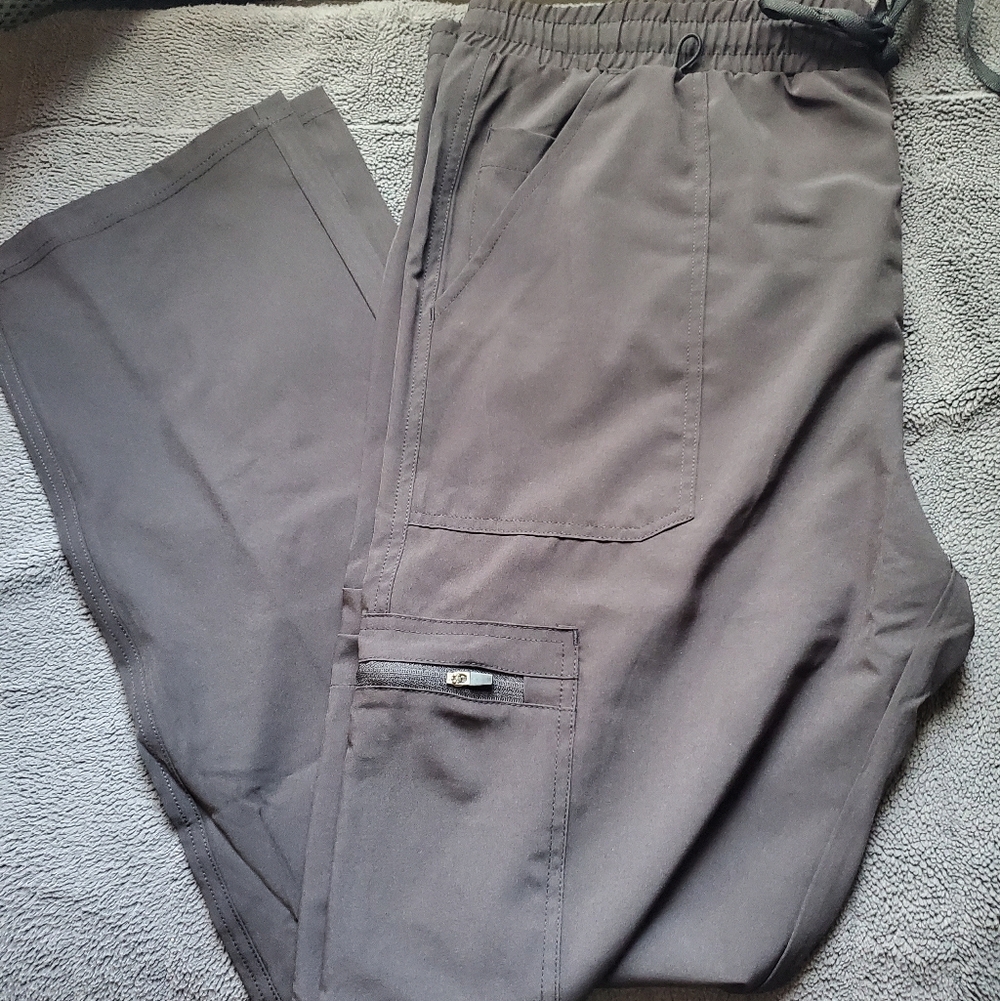 Mens Cargo Scrub Pants Large Black
